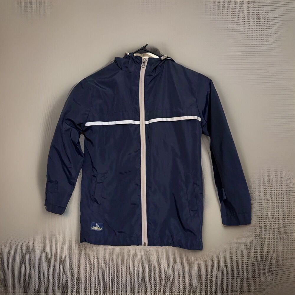 Simply Southern Girls Navy windbreaker jacket Youth Small Reflective Adjustable